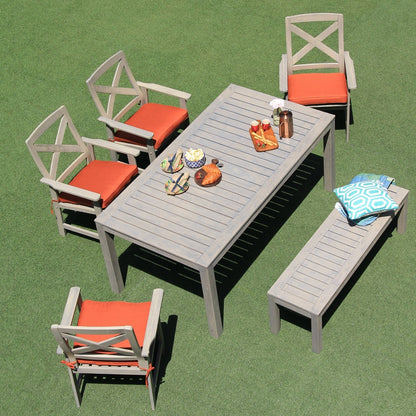 Set da pranzo per patio Cambridge Casual West Lake da 6 pezzi