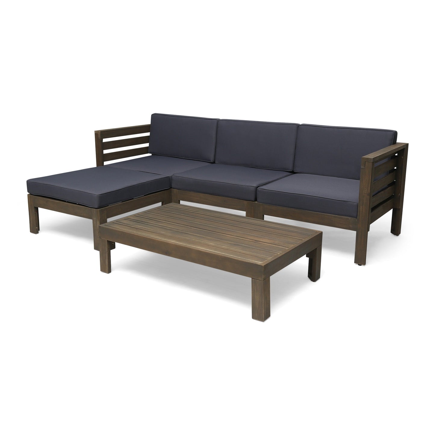 Set di divani Cambridge Outdoor Wood da 5 pezzi di Christopher Knight Home