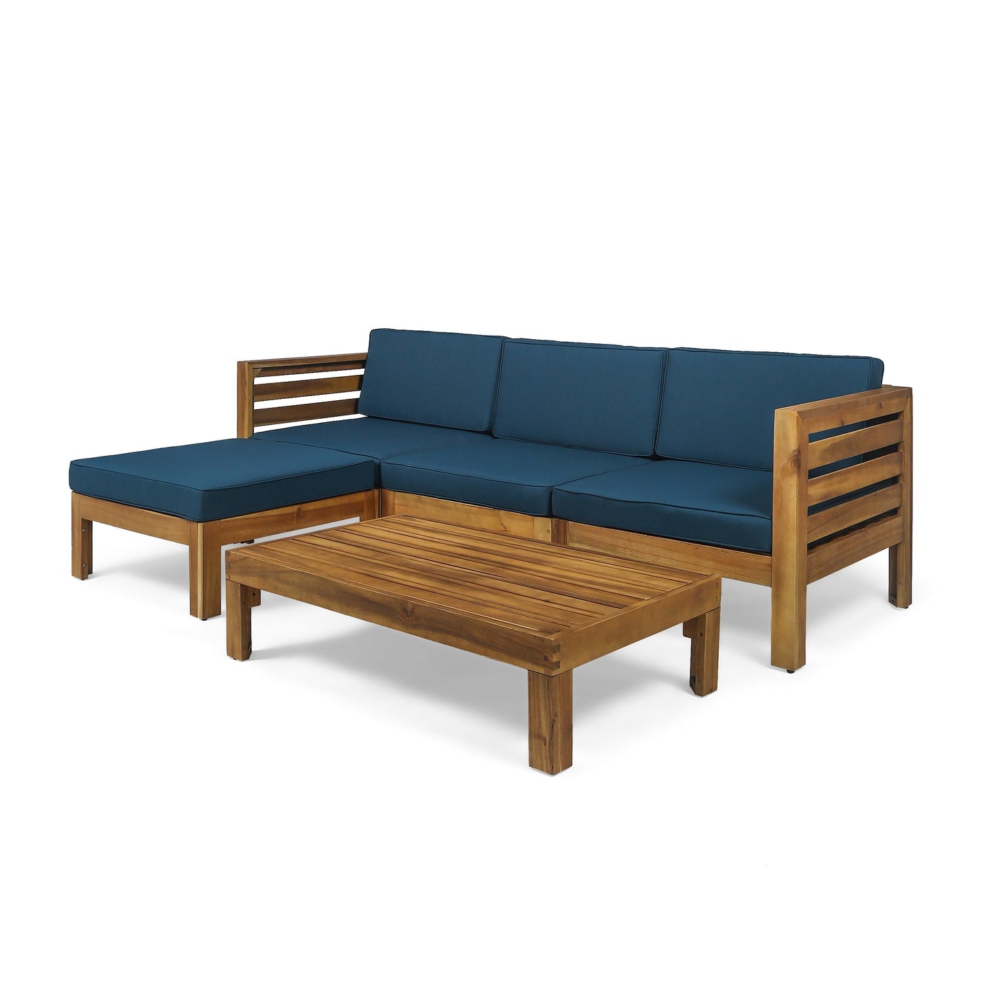 Set di divani Cambridge Outdoor Wood da 5 pezzi di Christopher Knight Home