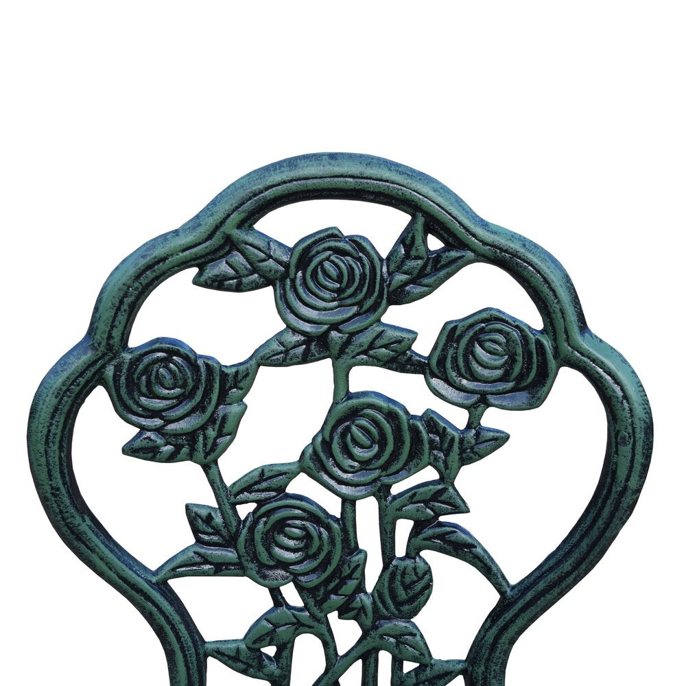 Set da bistrot Camellia in alluminio pressofuso Verdi Green, 3 pezzi, con tavolo e 2 sedie