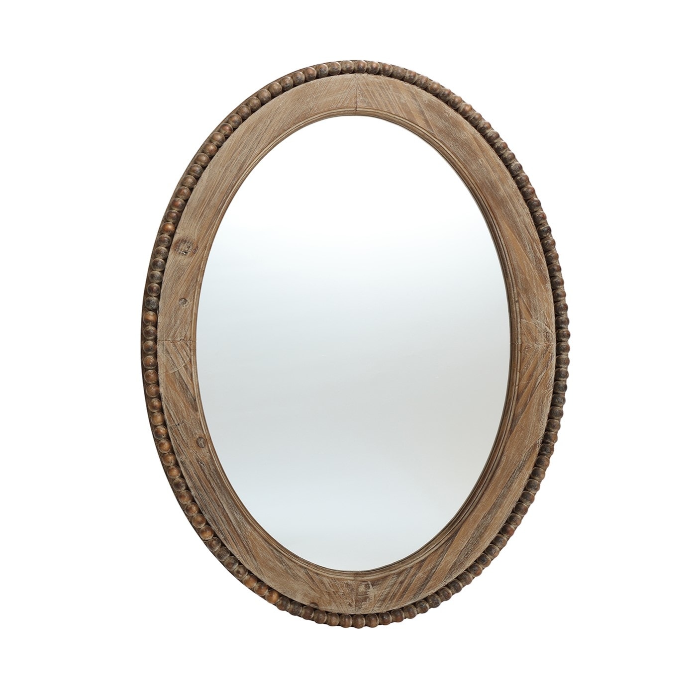 Specchio da parete ovale con cornice in legno Cameo da 32 pollici, specchio da parete per bagno - 31,89 A x 24 L x 1,26 P