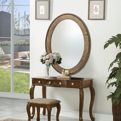 Specchio da parete ovale con cornice in legno Cameo da 32 pollici, specchio da parete per bagno - 31,89 A x 24 L x 1,26 P