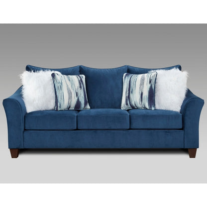Divano con schienale in tessuto Camero di Roundhill Furniture in blu navy