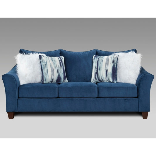Divano con schienale in tessuto Camero di Roundhill Furniture in blu navy
