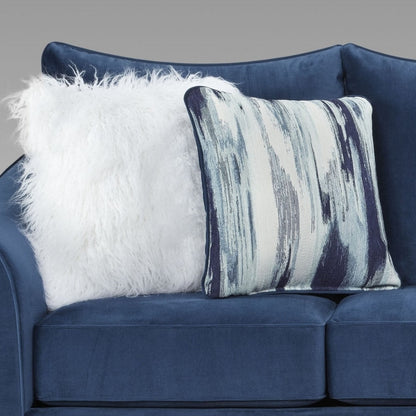 Divano con schienale in tessuto Camero di Roundhill Furniture in blu navy