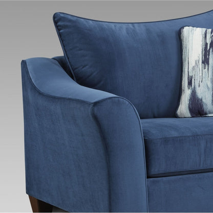 Divano con schienale in tessuto Camero di Roundhill Furniture in blu navy
