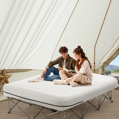 Materasso gonfiabile da campeggio con struttura pieghevole e pompa