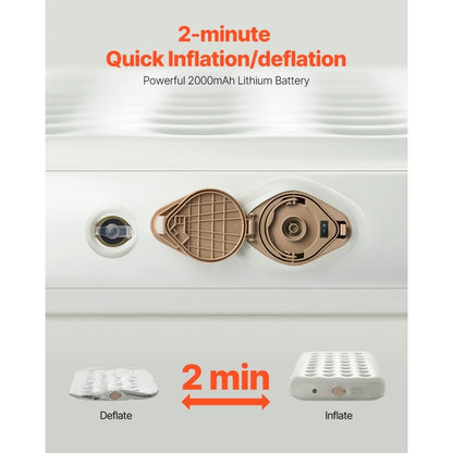 Materasso gonfiabile da campeggio con struttura pieghevole e pompa