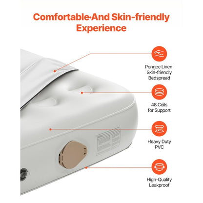 Materasso gonfiabile da campeggio con struttura pieghevole e pompa