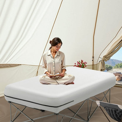 Materasso gonfiabile da campeggio con struttura pieghevole e pompa