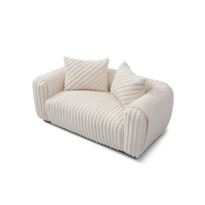 Divano dritto in poliestere con braccioli Pillow Top Cancun da 70 pollici, colore bianco