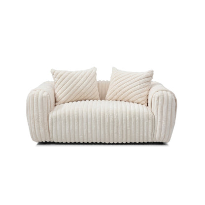 Divano dritto in poliestere con braccioli Pillow Top Cancun da 70 pollici, colore bianco