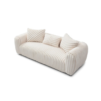 Divano dritto in poliestere con braccioli Pillow Top Cancun da 94 pollici, colore bianco