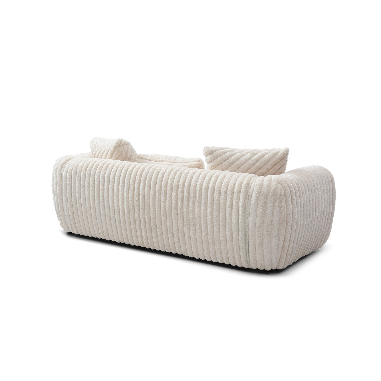 Divano dritto in poliestere con braccioli Pillow Top Cancun da 94 pollici, colore bianco