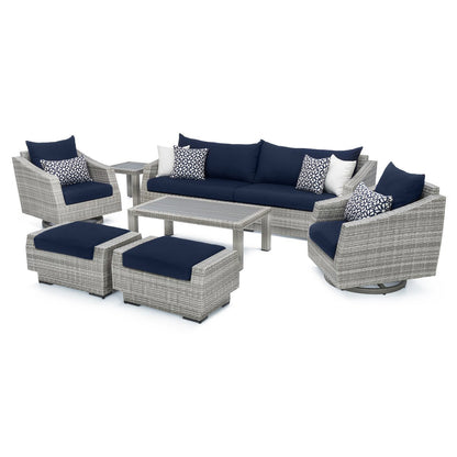 Set di divani e poltrone da esterno Cannes Deluxe da 8 pezzi Sunbrella