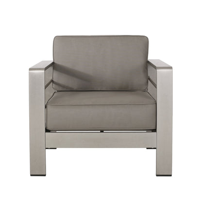 Set da esterno Cape Coral in alluminio e Sunbrella da 5 posti con cuscini di Christopher Knight Home