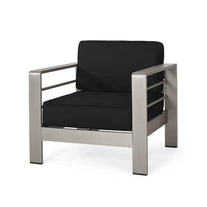 Set da esterno Cape Coral in alluminio e Sunbrella da 5 posti con cuscini di Christopher Knight Home