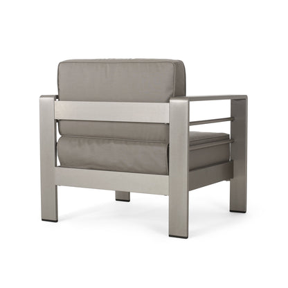 Set da esterno Cape Coral in alluminio e Sunbrella da 5 posti con cuscini di Christopher Knight Home