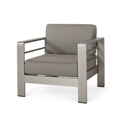 Set da esterno Cape Coral in alluminio e Sunbrella da 5 posti con cuscini di Christopher Knight Home