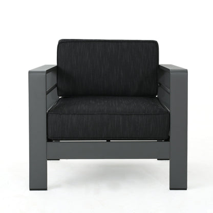 Set da giardino con tavolo da fuoco e chaise longue Cape Coral Grey da 5 pezzi di Christopher Knight Home