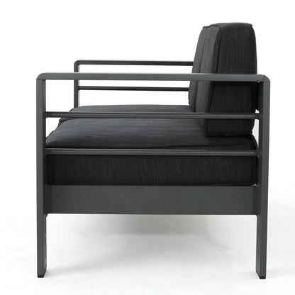 Set da giardino con tavolo da fuoco e chaise longue Cape Coral Grey da 5 pezzi di Christopher Knight Home