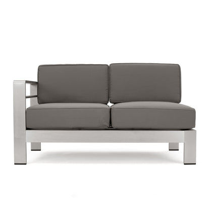 Divano componibile e tavolo a forma di U in alluminio da 11 posti Cape Coral Outdoor di Christopher Knight Home