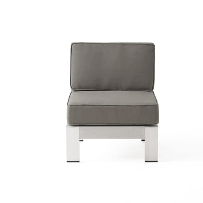 Divano componibile e tavolo a forma di U in alluminio da 11 posti Cape Coral Outdoor di Christopher Knight Home