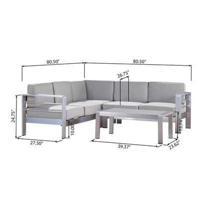 Set da esterno componibile da 5 posti Cape Coral di Christopher Knight Home