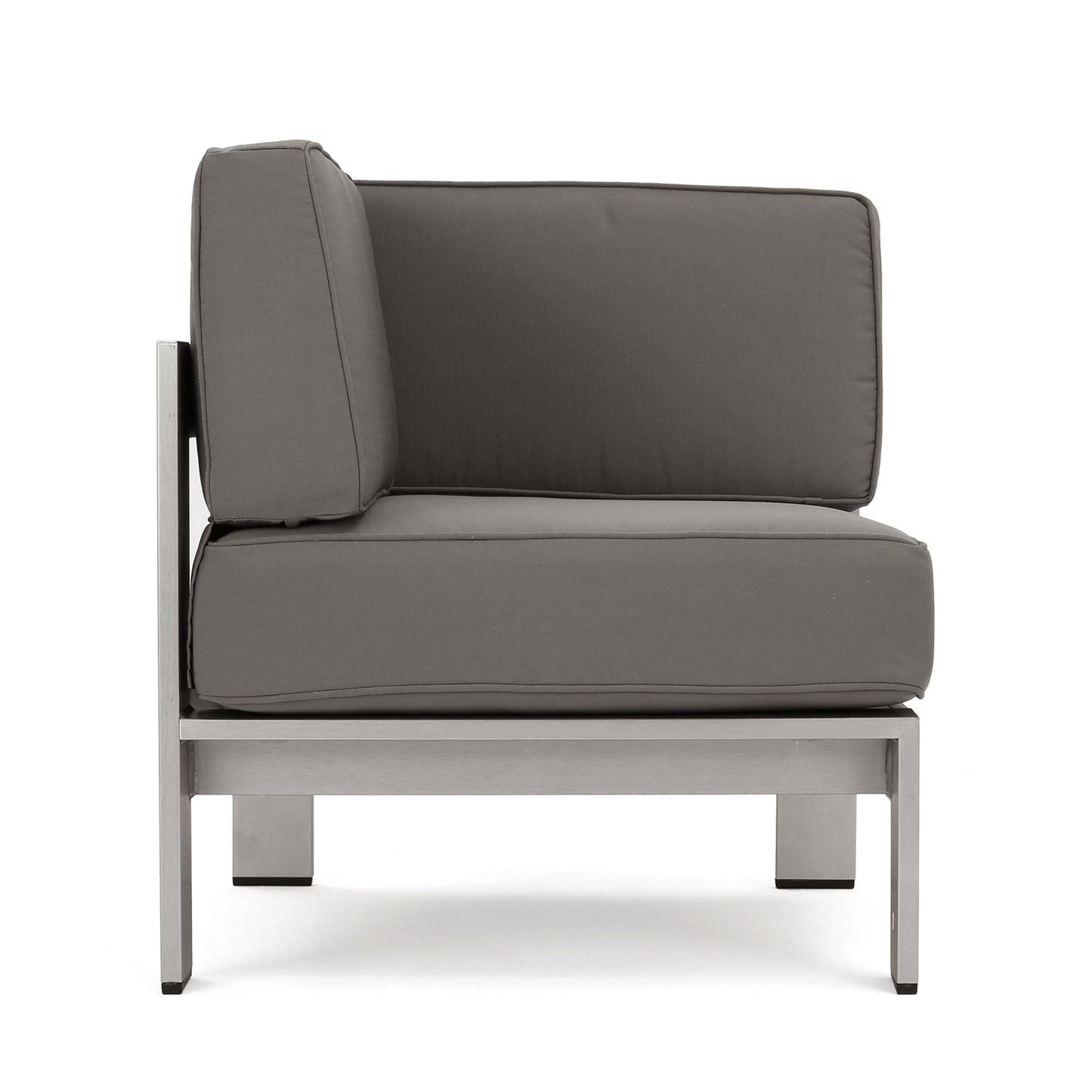 Set di divani componibili in alluminio a forma di V da 5 posti Cape Coral Outdoor con pouf di Christopher Knight Home