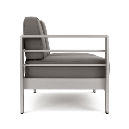 Set di divani componibili in alluminio a forma di V da 5 posti Cape Coral Outdoor con pouf di Christopher Knight Home