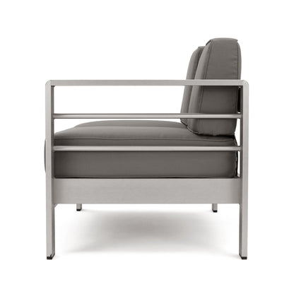 Set di divani componibili in alluminio a forma di V da 5 posti Cape Coral Outdoor con pouf di Christopher Knight Home