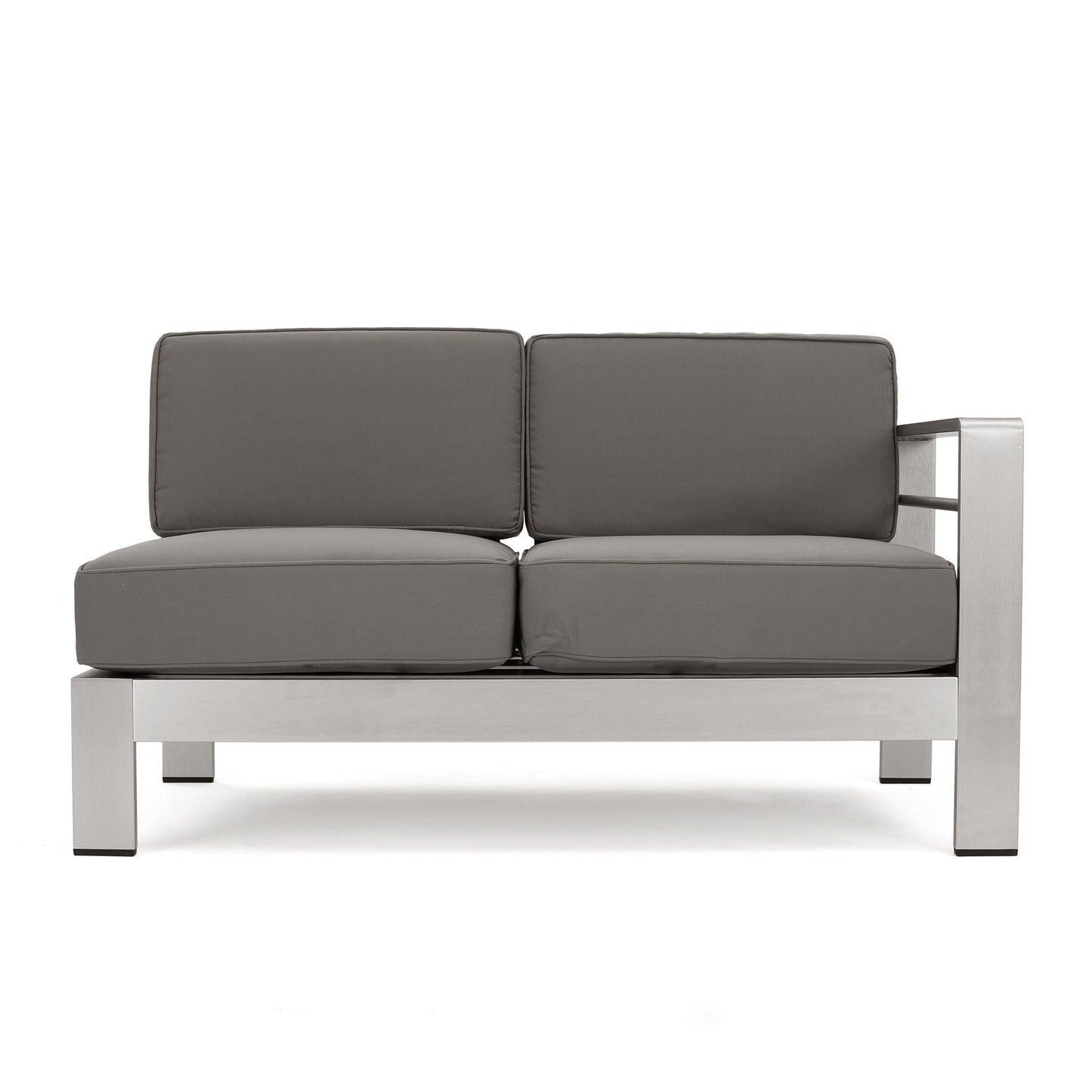 Set di divani componibili in alluminio a forma di V da 5 posti Cape Coral Outdoor con pouf di Christopher Knight Home