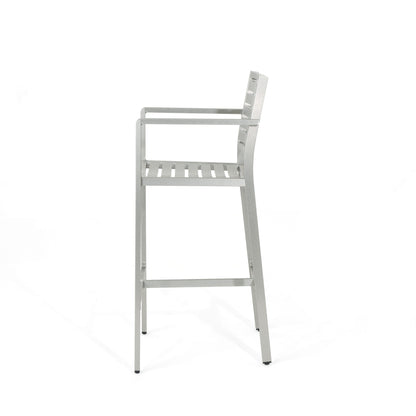 Set da bar quadrato in alluminio da 5 pezzi Cape Coral Outdoor di Christopher Knight Home