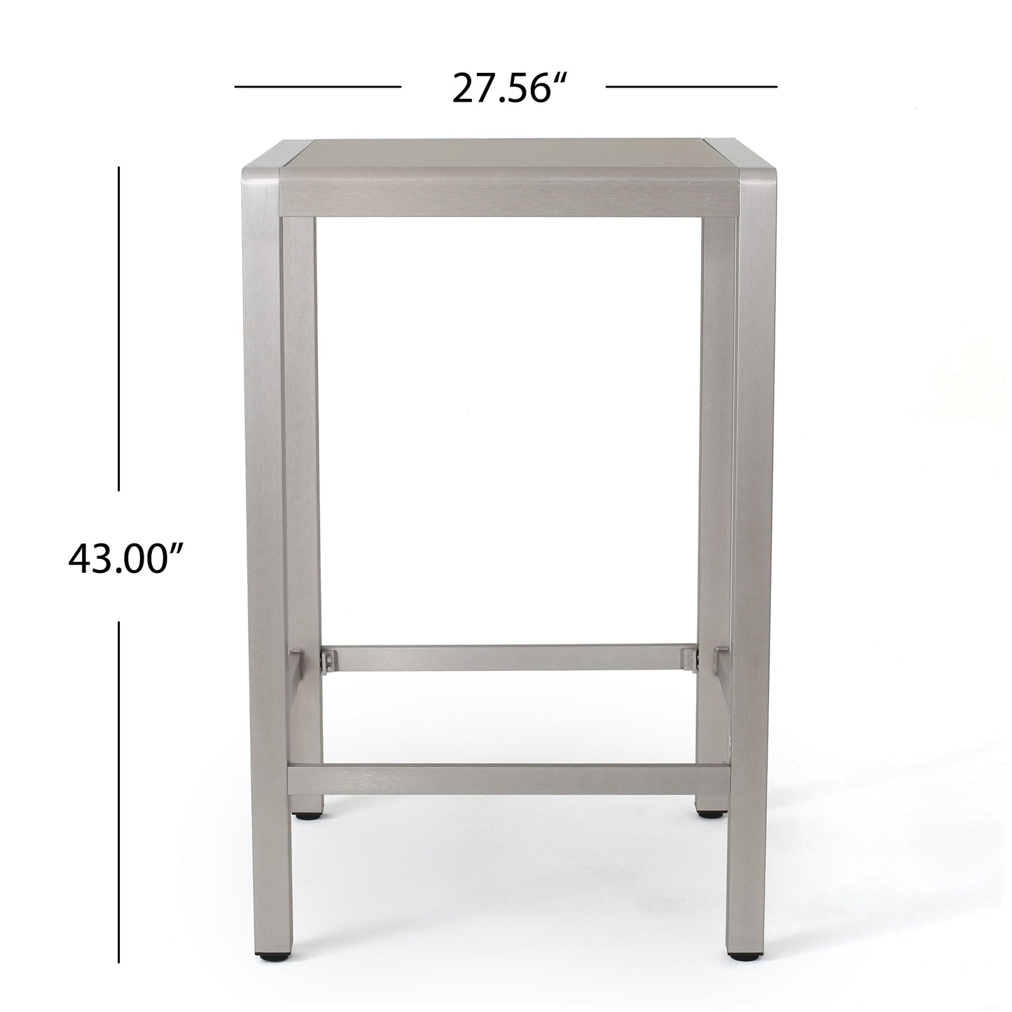 Set da bar quadrato in alluminio da 5 pezzi Cape Coral Outdoor di Christopher Knight Home