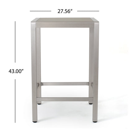 Set da bar quadrato in alluminio da 5 pezzi Cape Coral Outdoor di Christopher Knight Home