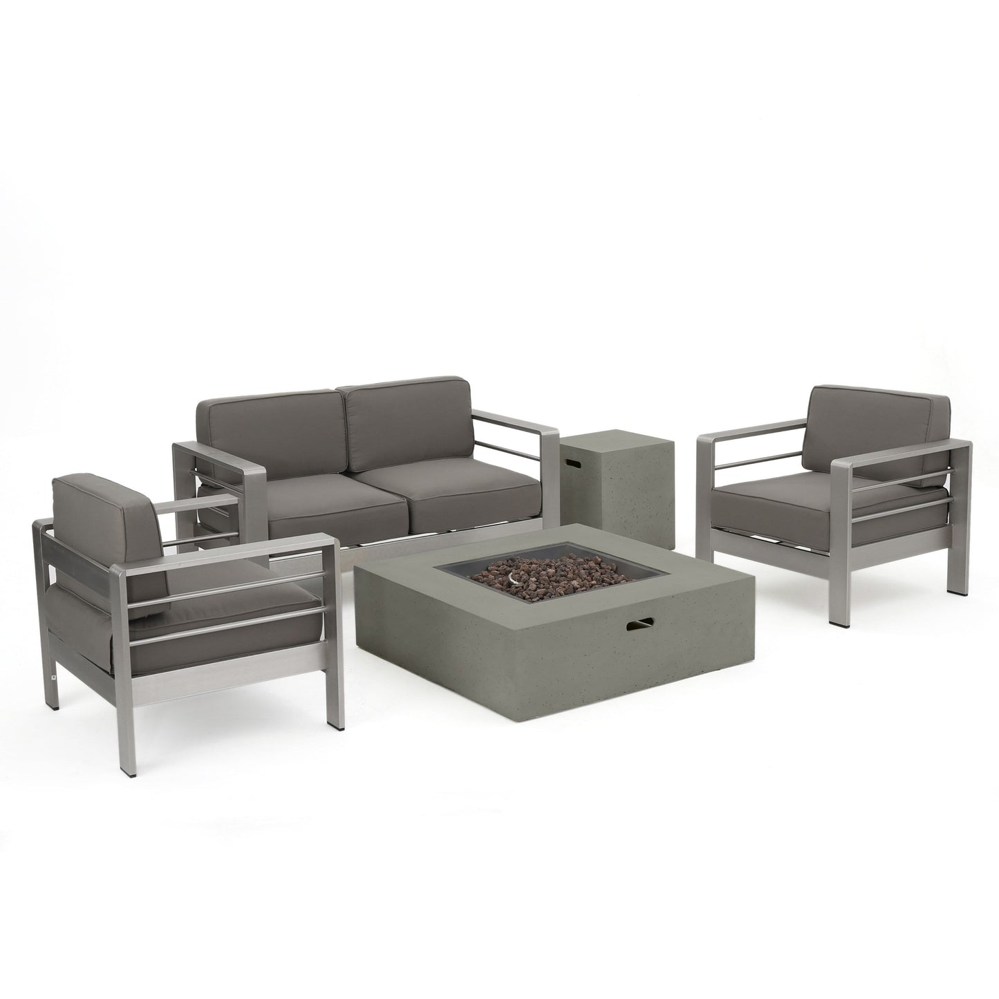 Cape Coral Outdoor - Set da 5 pezzi per braciere e chat di Christopher Knight Home