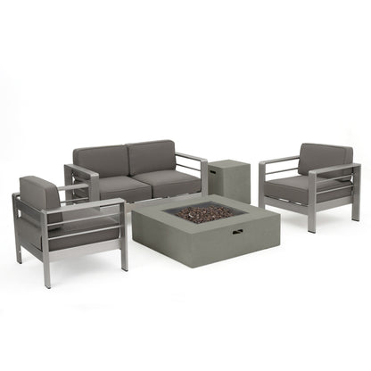 Cape Coral Outdoor - Set da 5 pezzi per braciere e chat di Christopher Knight Home