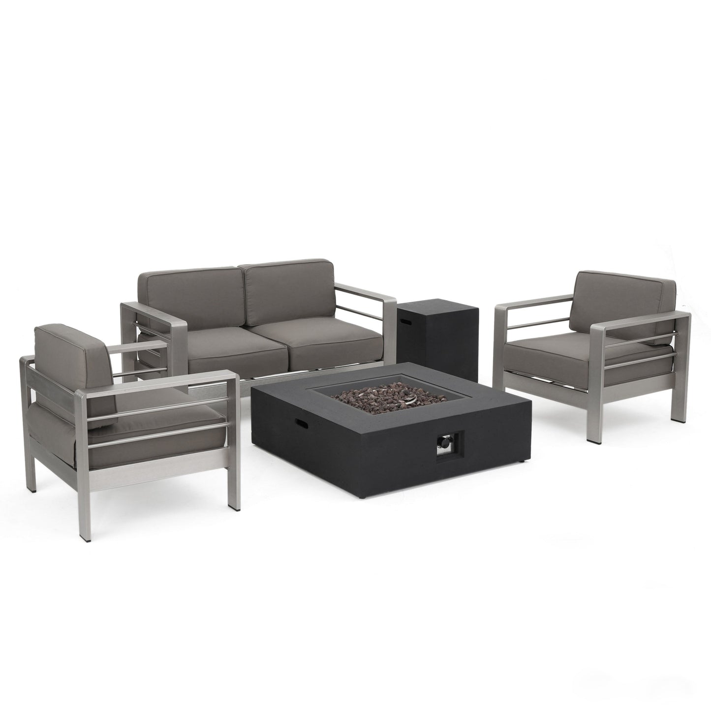 Cape Coral Outdoor - Set da 5 pezzi per braciere e chat di Christopher Knight Home
