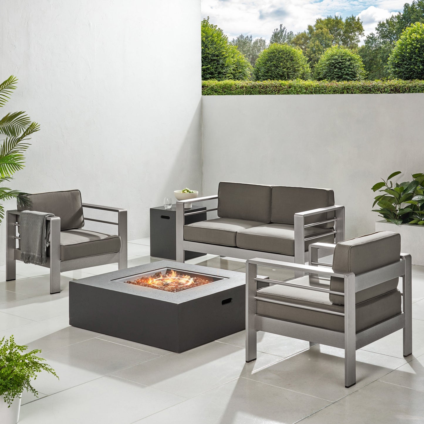 Cape Coral Outdoor - Set da 5 pezzi per braciere e chat di Christopher Knight Home