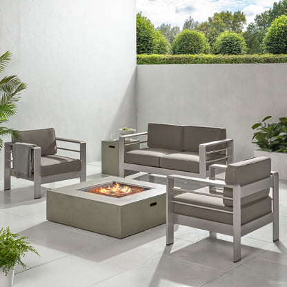 Cape Coral Outdoor - Set da 5 pezzi per braciere e chat di Christopher Knight Home