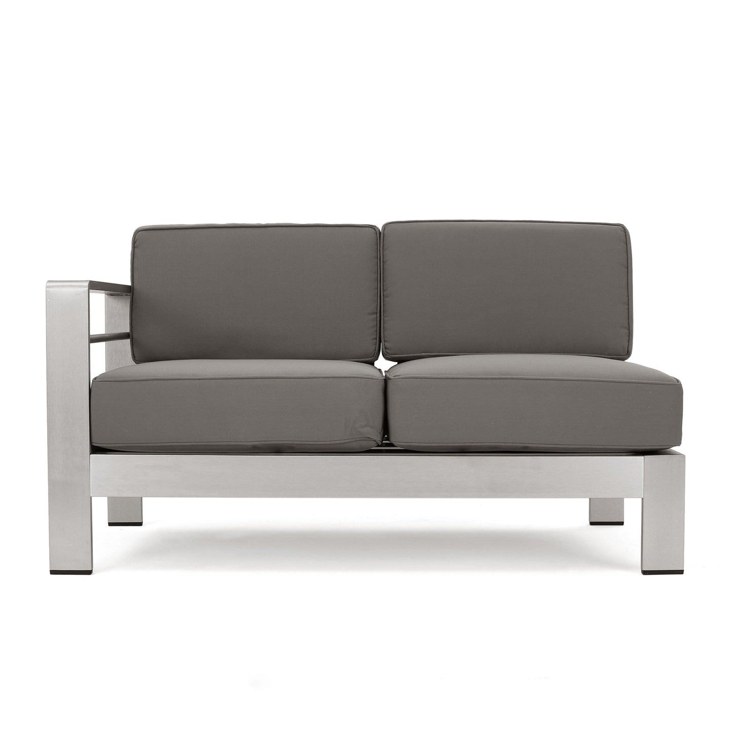 Set di divani componibili in alluminio a forma di V da 6 posti Cape Coral Outdoor con pouf di Christopher Knight Home