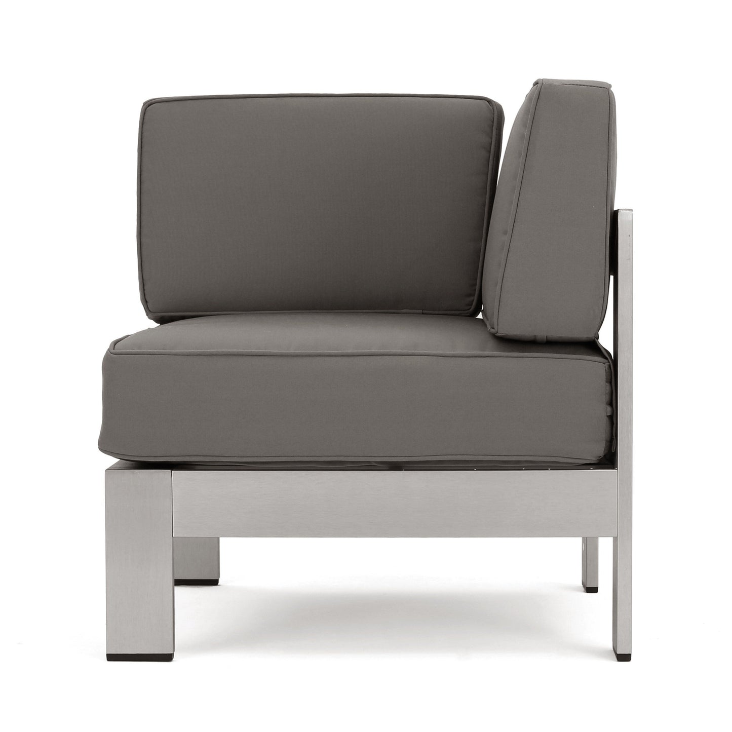 Set di divani componibili in alluminio a forma di V da 6 posti Cape Coral Outdoor con pouf di Christopher Knight Home