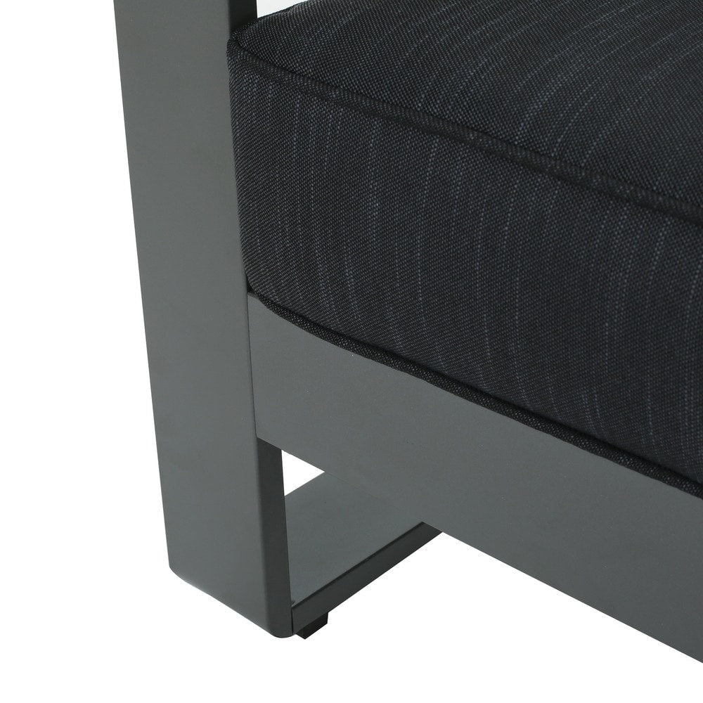 Set di divani da esterno Cape Coral in alluminio temperato e vetro, 4 pezzi, con cuscini, di Christopher Knight Home