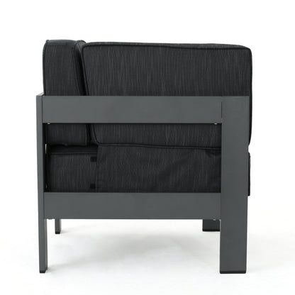 Set di divani componibili da esterno in alluminio Cape Coral con tavolo da fuoco di Christopher Knight Home