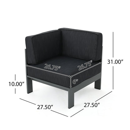 Set di divani componibili da esterno in alluminio Cape Coral con tavolo da fuoco di Christopher Knight Home