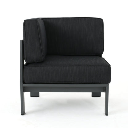 Set di divani componibili da esterno in alluminio Cape Coral con tavolo da fuoco di Christopher Knight Home