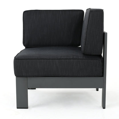 Set di divani componibili da esterno in alluminio Cape Coral con tavolo da fuoco di Christopher Knight Home