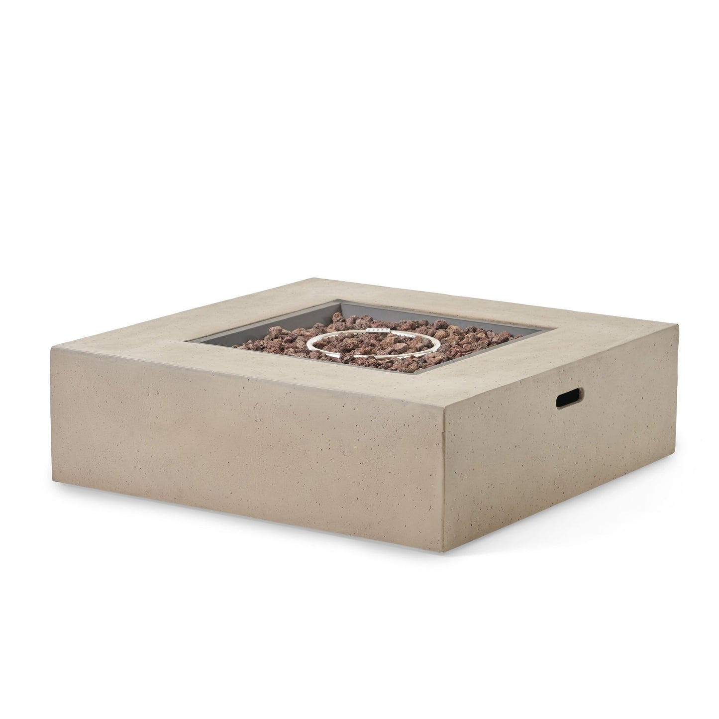 Set di divani componibili da esterno in alluminio Cape Coral con tavolo da fuoco di Christopher Knight Home