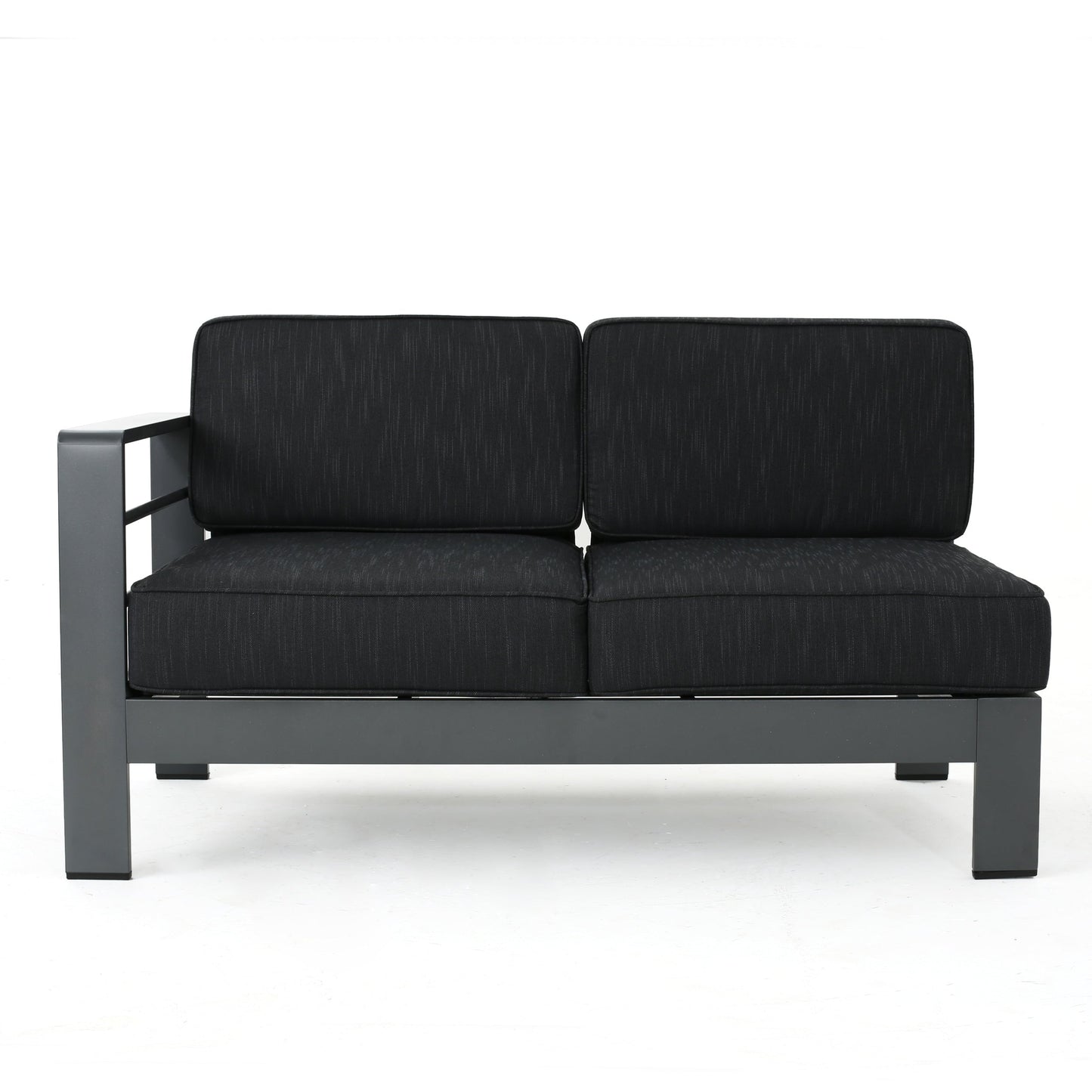 Set di divani componibili da esterno in alluminio Cape Coral con tavolo da fuoco di Christopher Knight Home