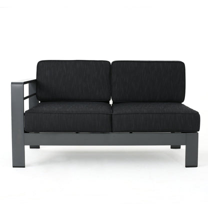 Set di divani componibili da esterno in alluminio Cape Coral con tavolo da fuoco di Christopher Knight Home